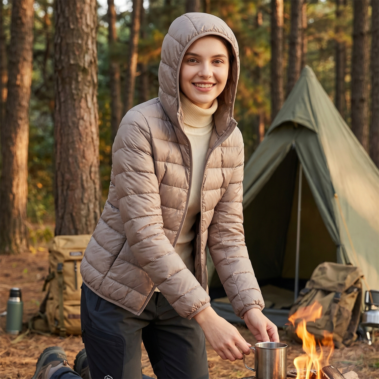 Women's Puffer Jacket Packable | TrekWard