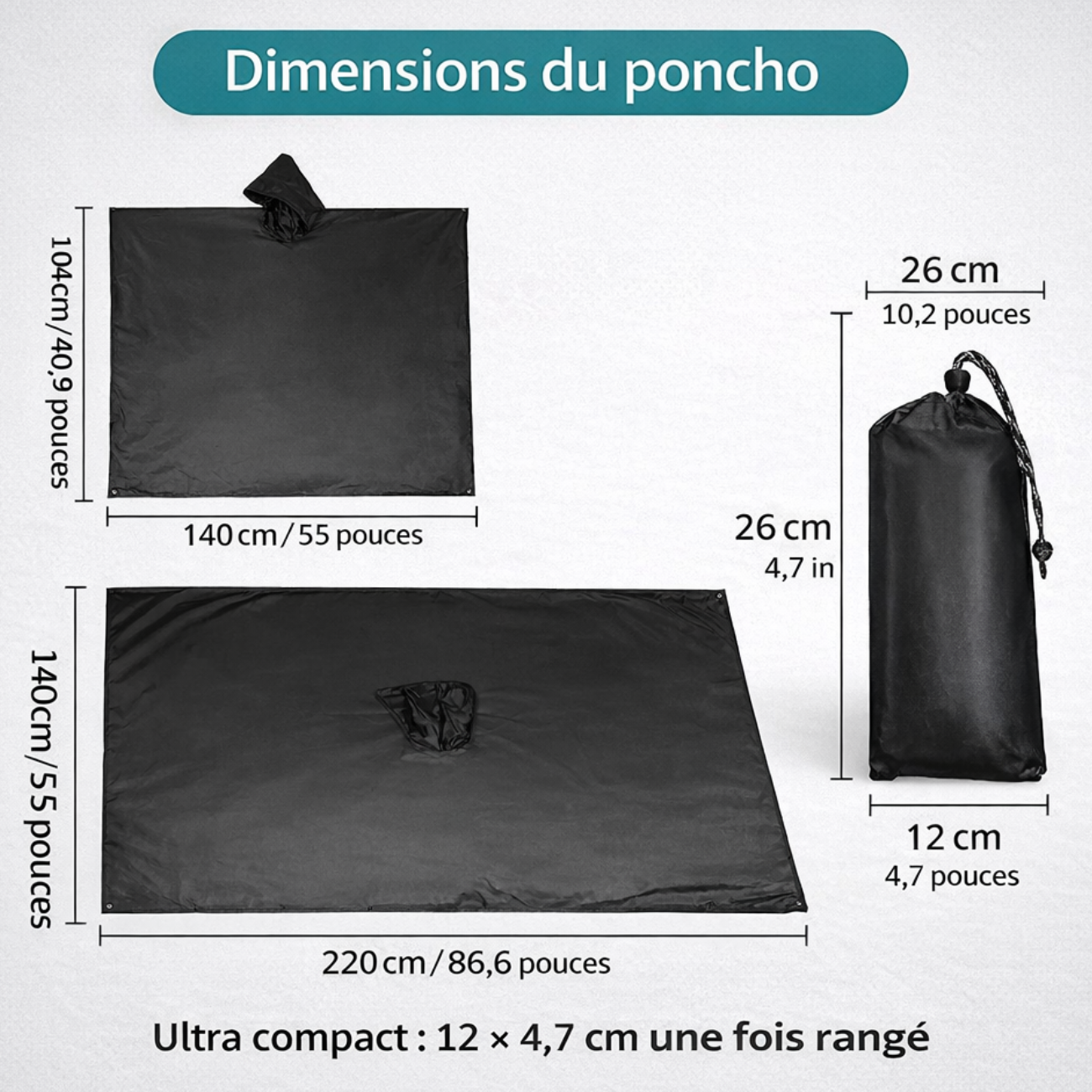 Rain Poncho 3 in 1 | TrekWard