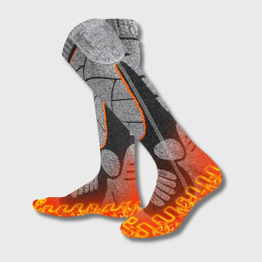 Long Heated Hiking Socks with Battery