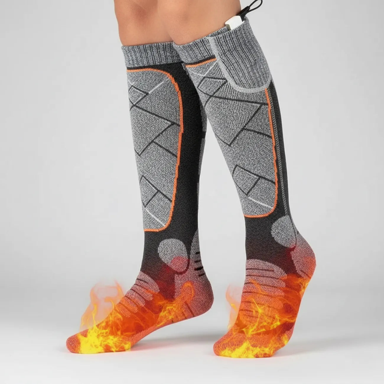 Long Heated Hiking Socks with Battery | TrekWard