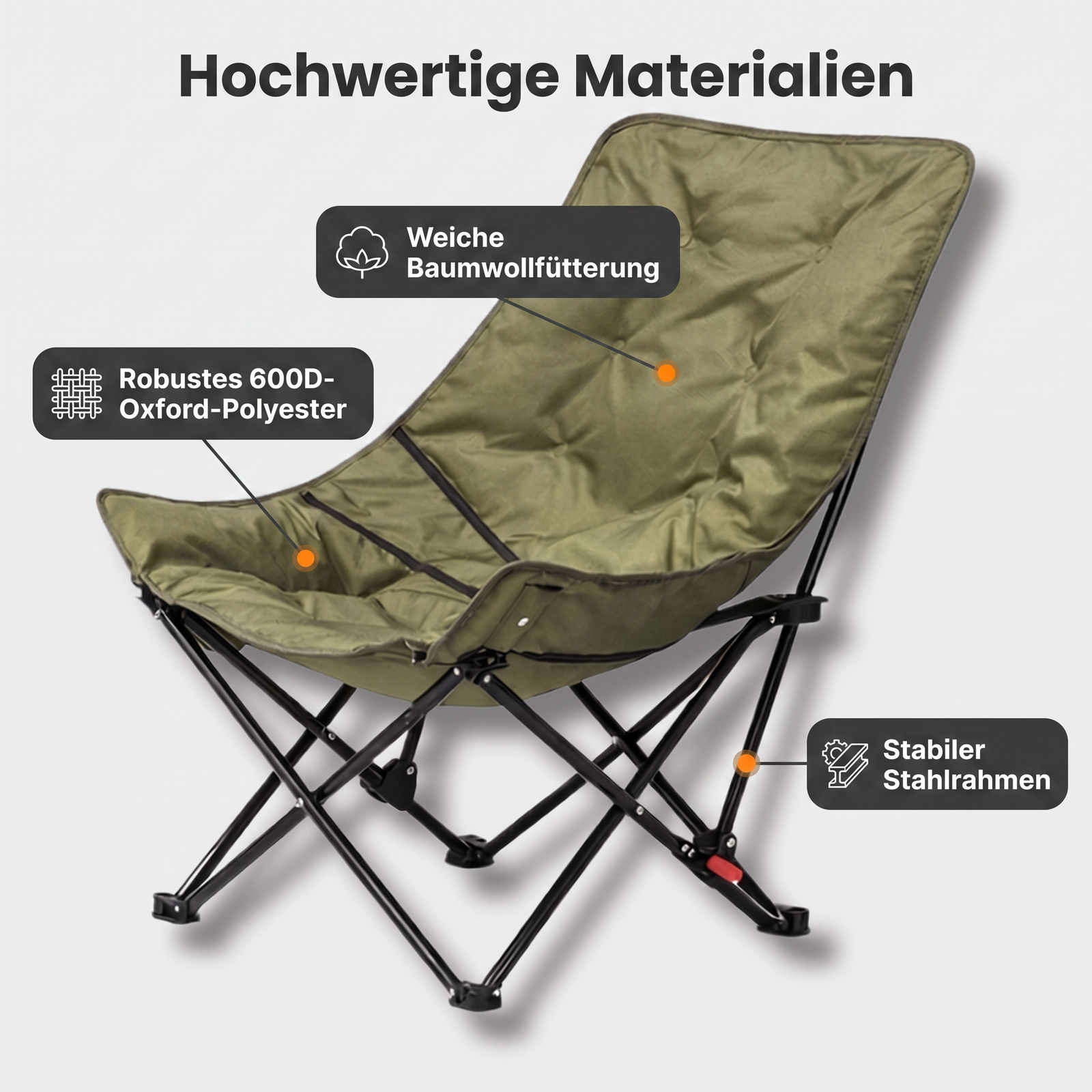 Camping Chair with Adjustable Backrest | TrekWard