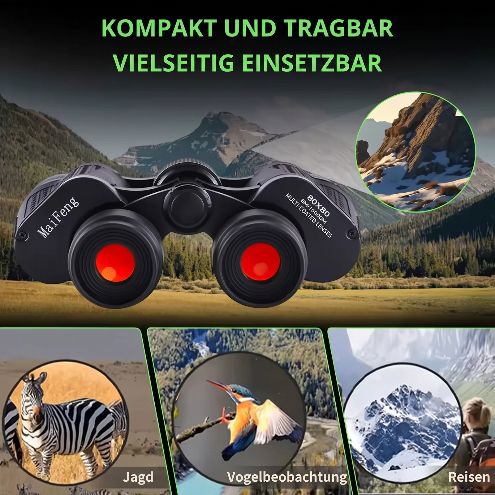 Binoculars for Hiking 80x80 HD | TrekWard