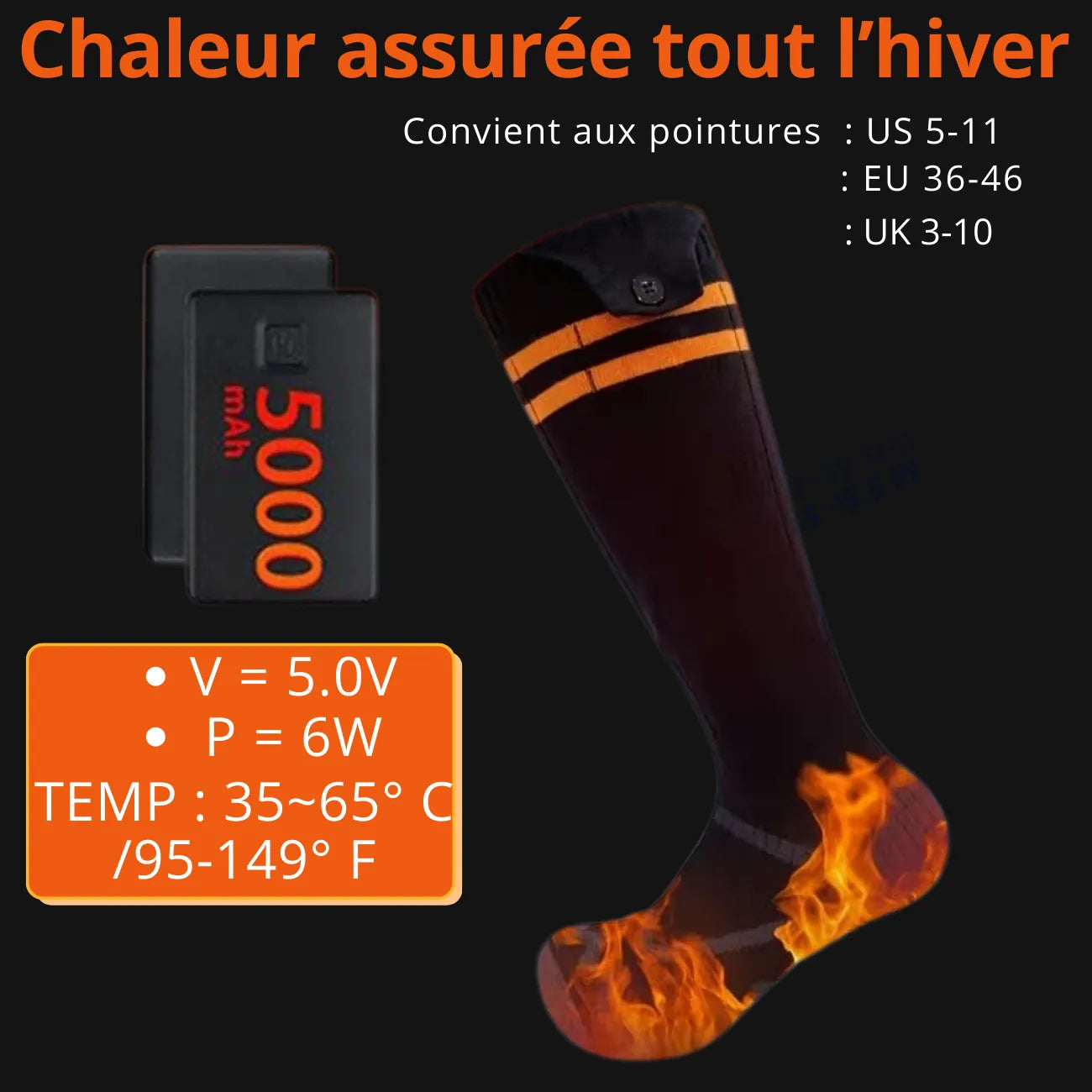 Rechargeable Heated Thermal Hiking Socks | TrekWard