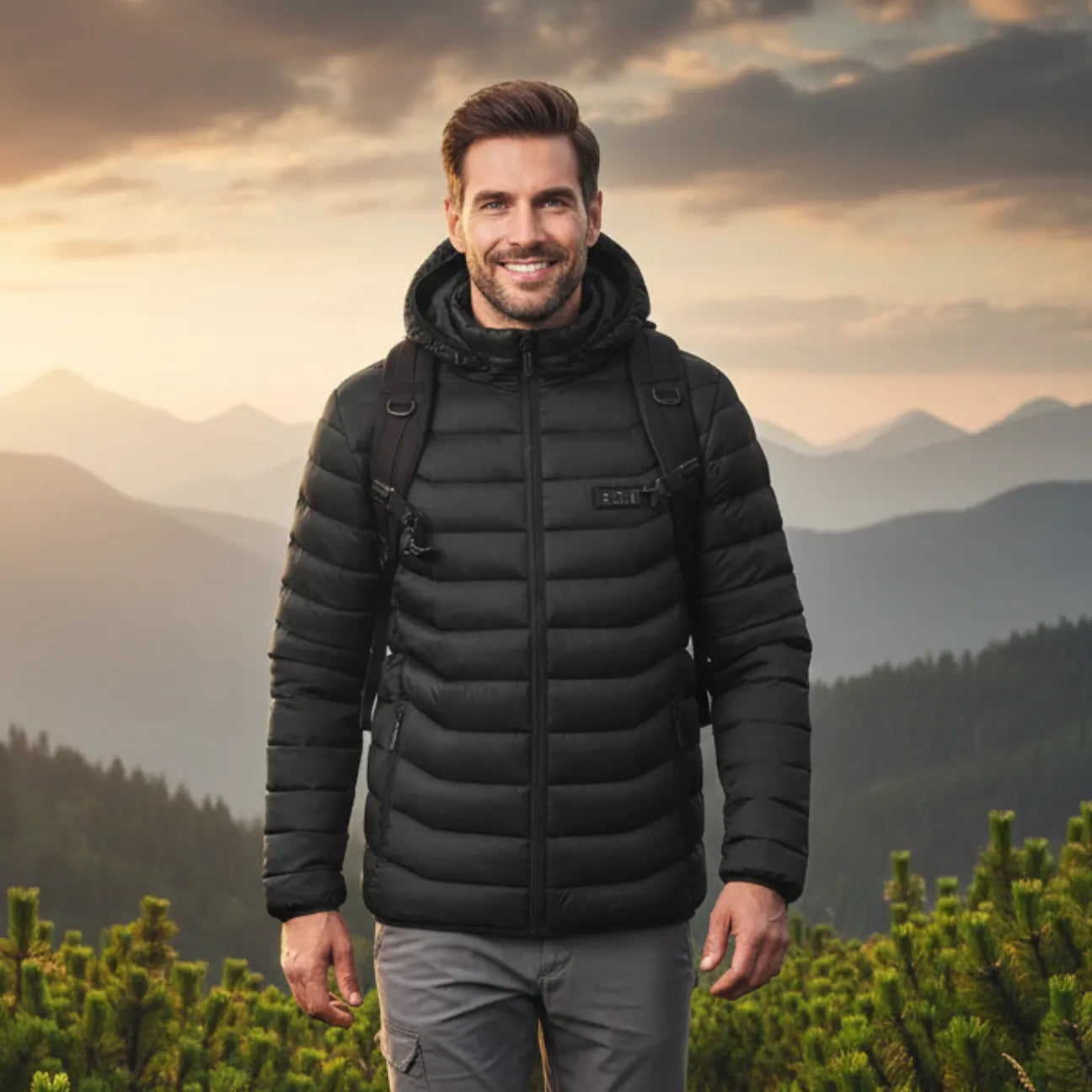 USB Heated Puffer Jacket with Hood | TrekWard