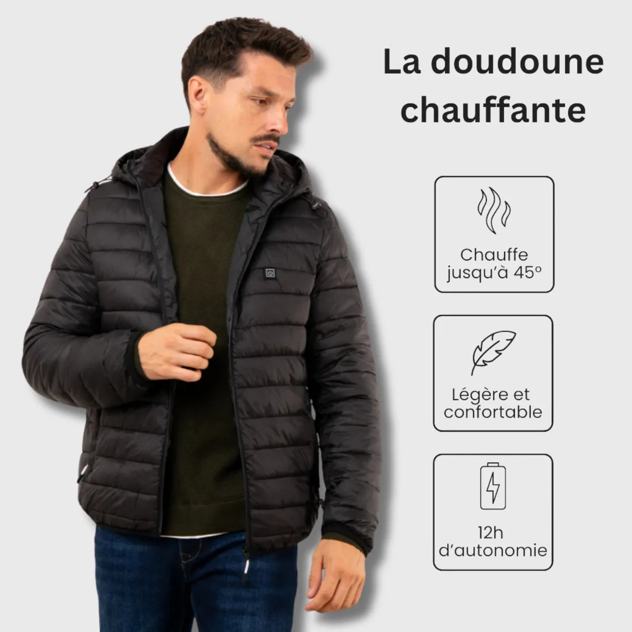 USB Heated Puffer Jacket with Hood | TrekWard