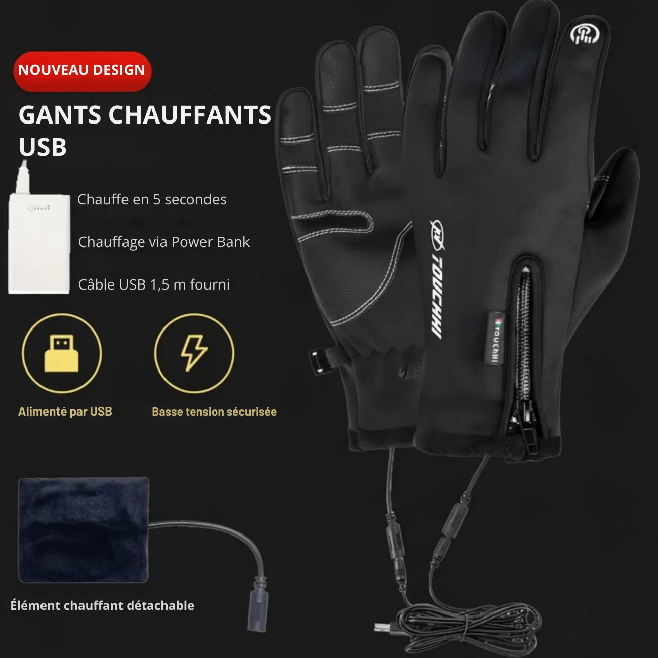 Heated Gloves with Anti Rutsch | TrekWard