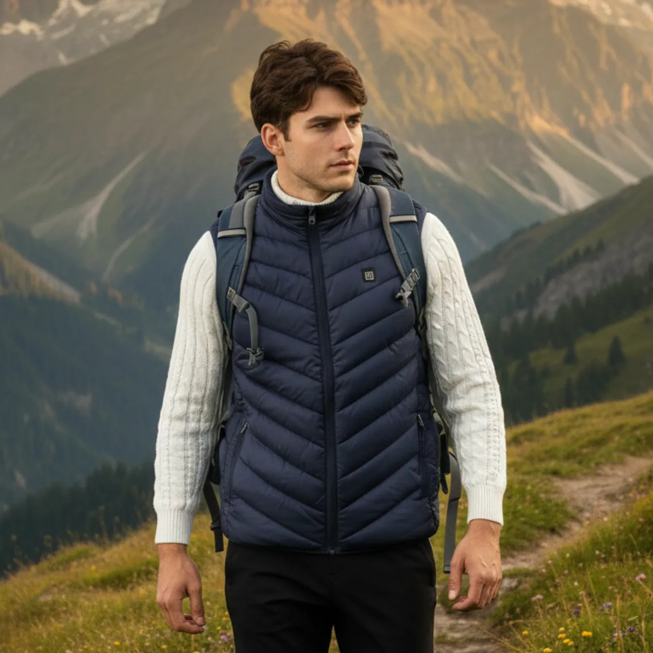 Blue Heated Vest with Battery | TrekWard