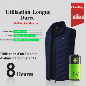 Blue Heated Vest with Battery | TrekWard