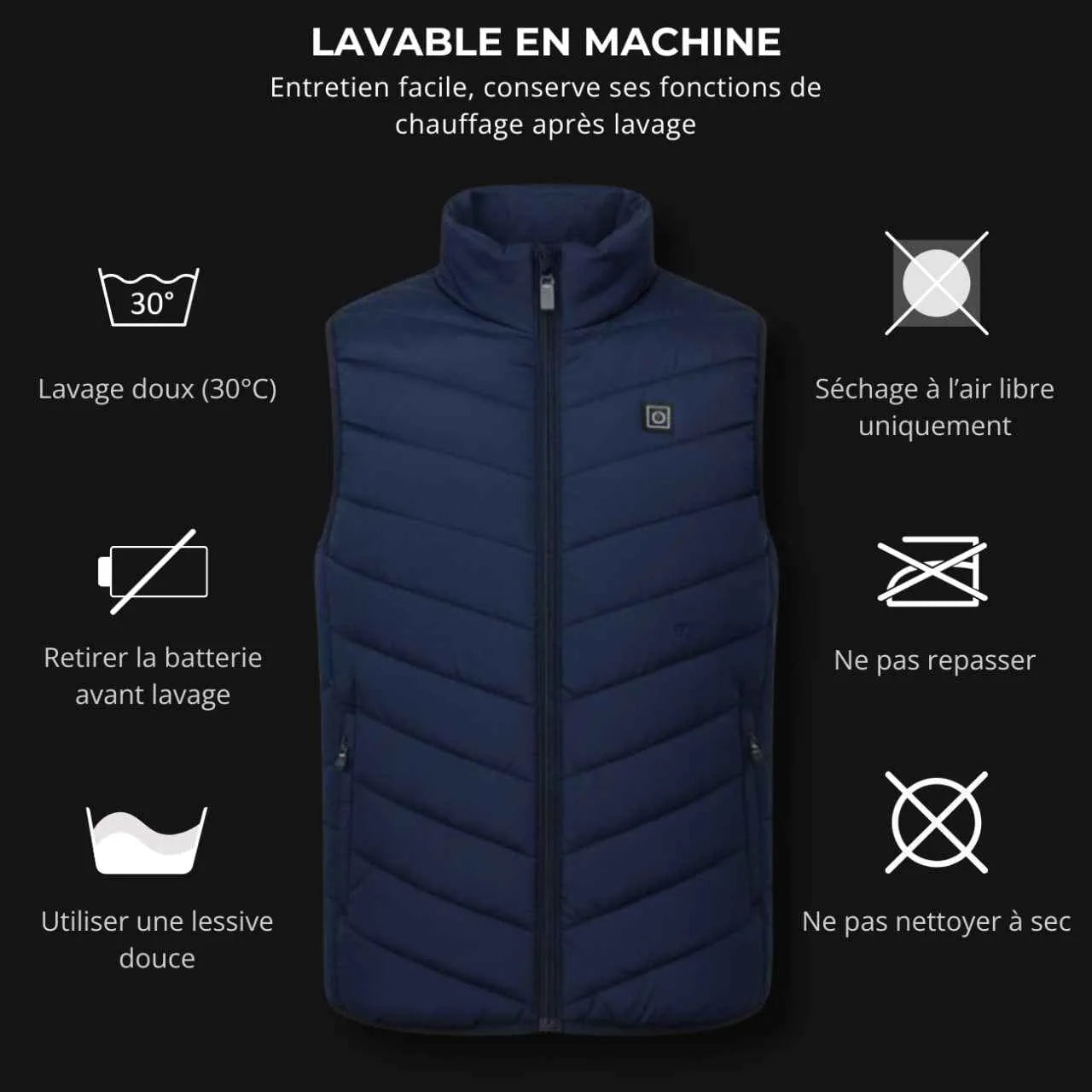 Blue Heated Vest with Battery | TrekWard
