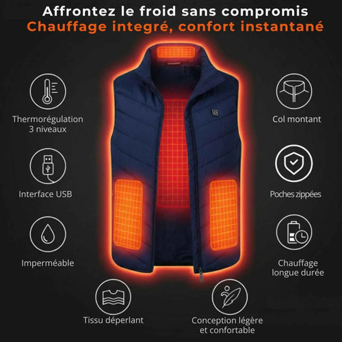 Blue Heated Vest with Battery | TrekWard