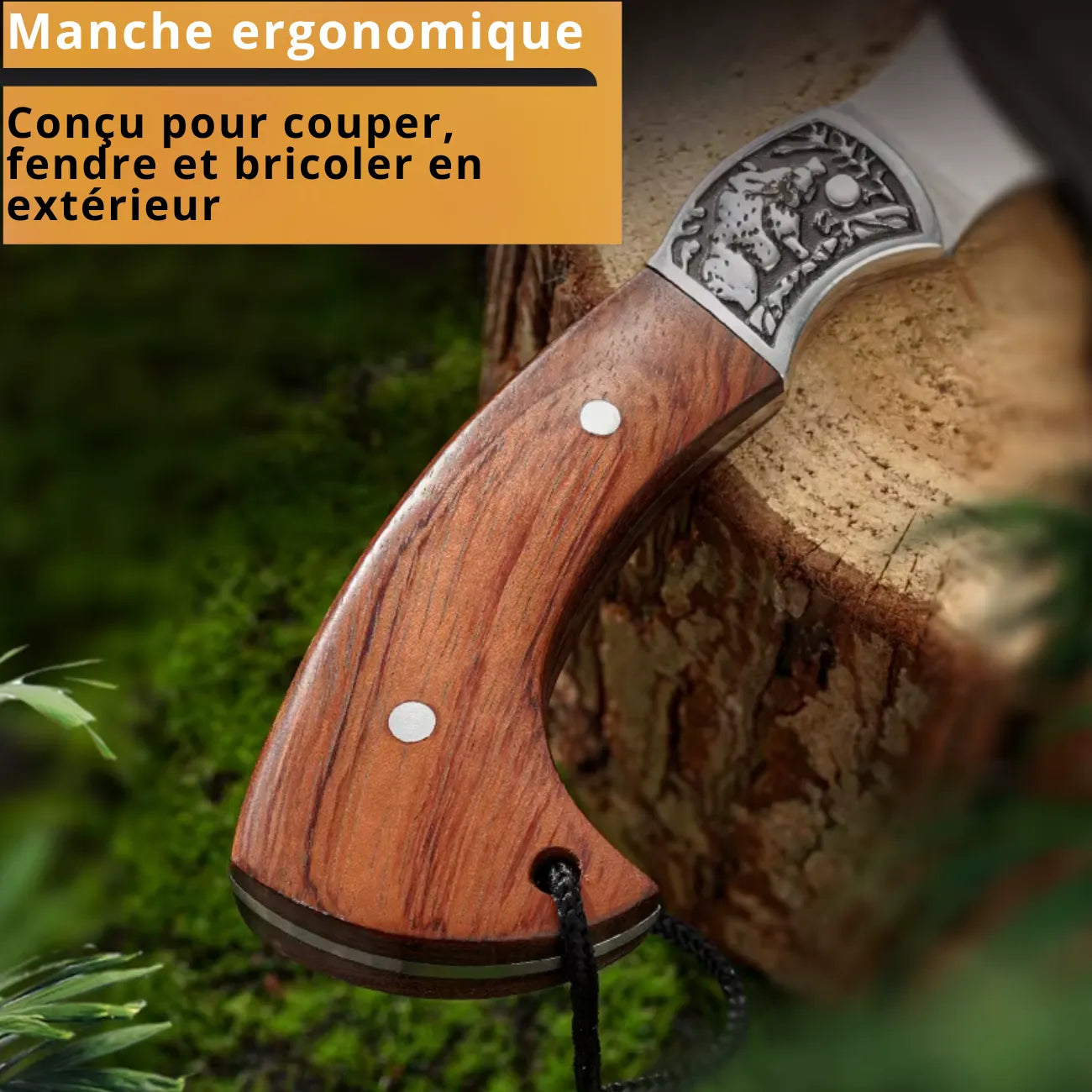 Survival Axe with Wooden Handle | TrekWard