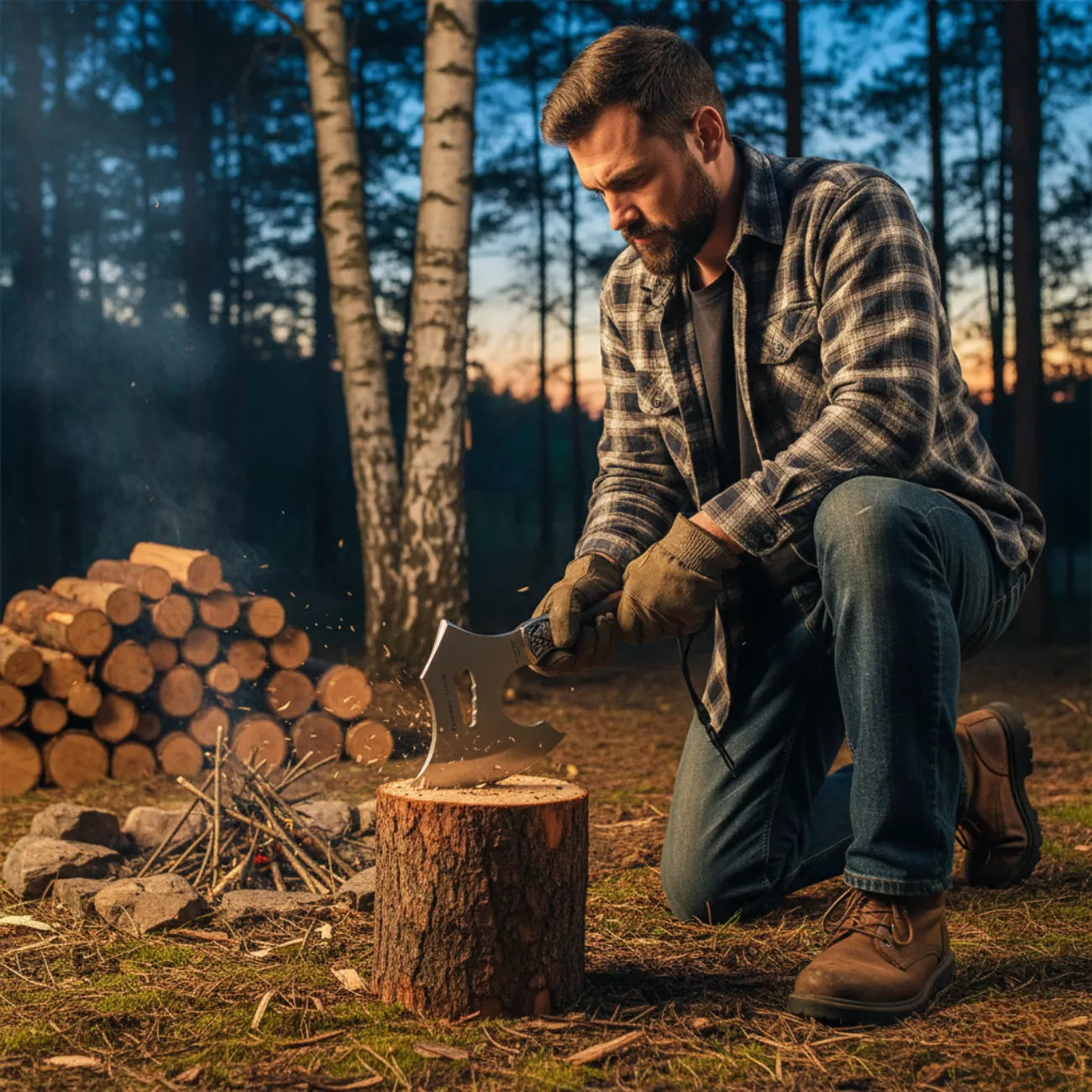 Survival Axe with Wooden Handle | TrekWard