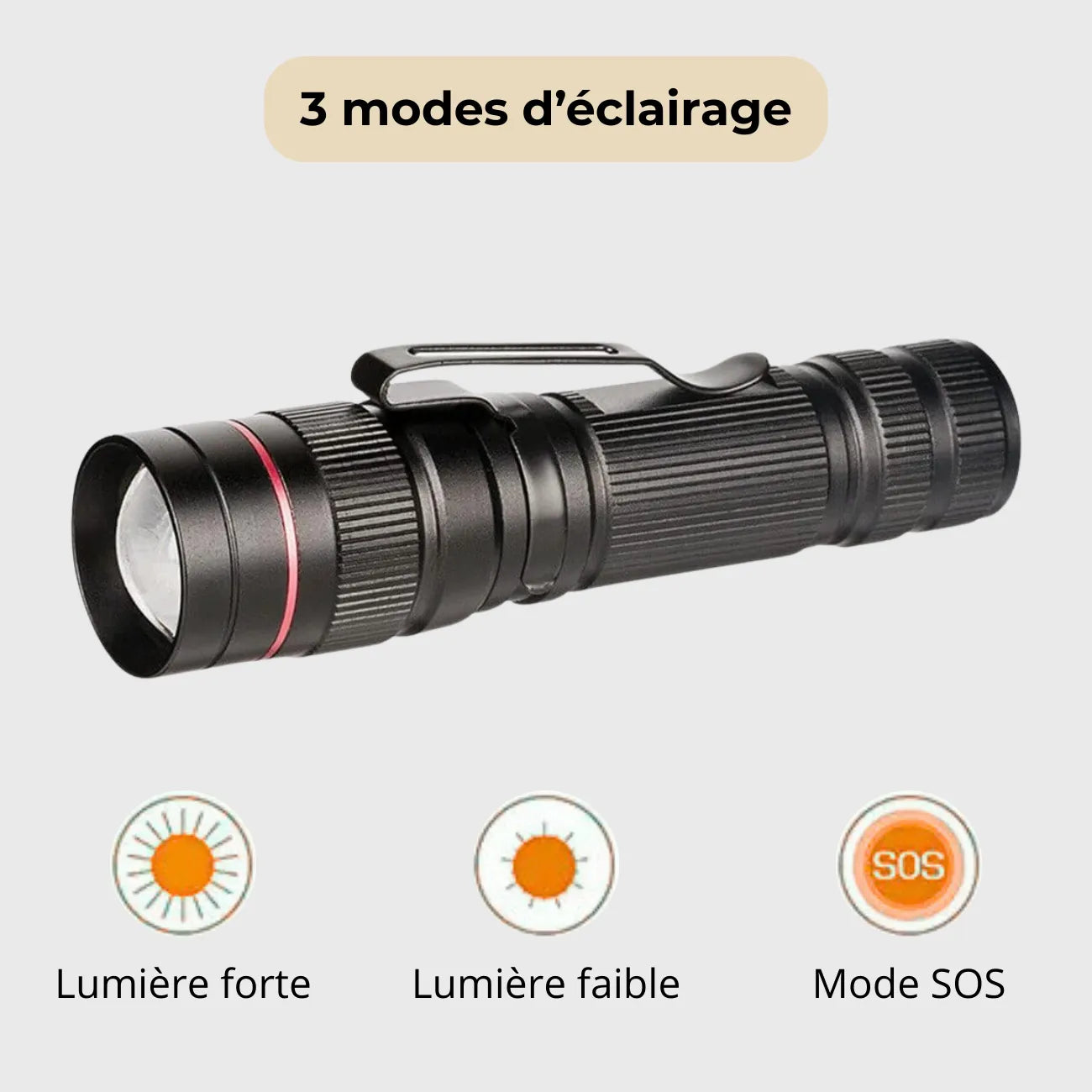 Rechargeable Torch with Zoom | TrekWard
