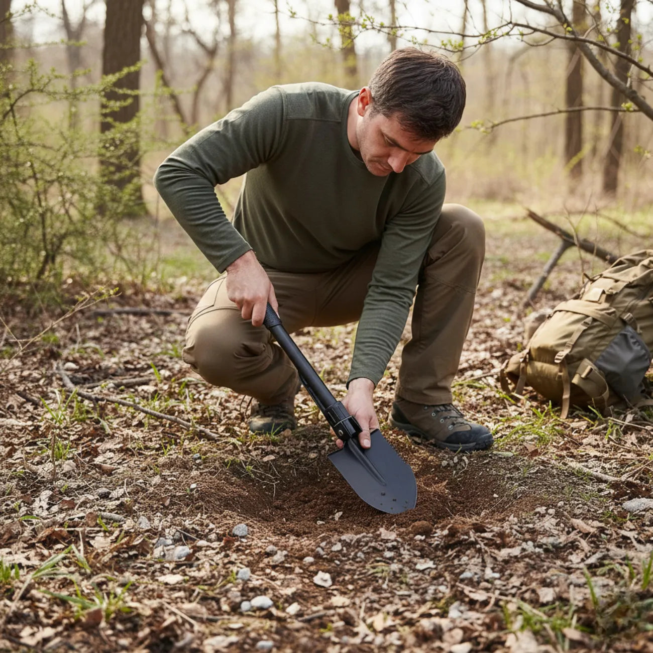Military Folding Shovel with Pickaxe | TrekWard