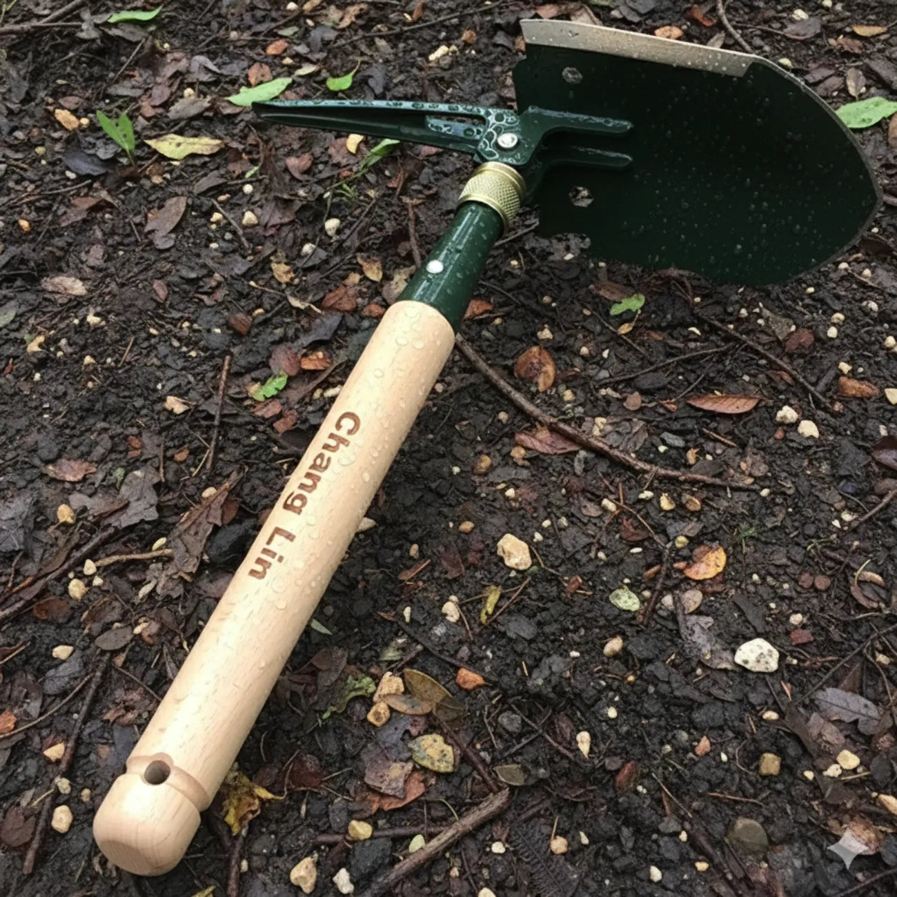 Hiking Folding Shovel with Wooden Handle | TrekWard