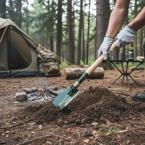 Hiking Folding Shovel with Wooden Handle | TrekWard