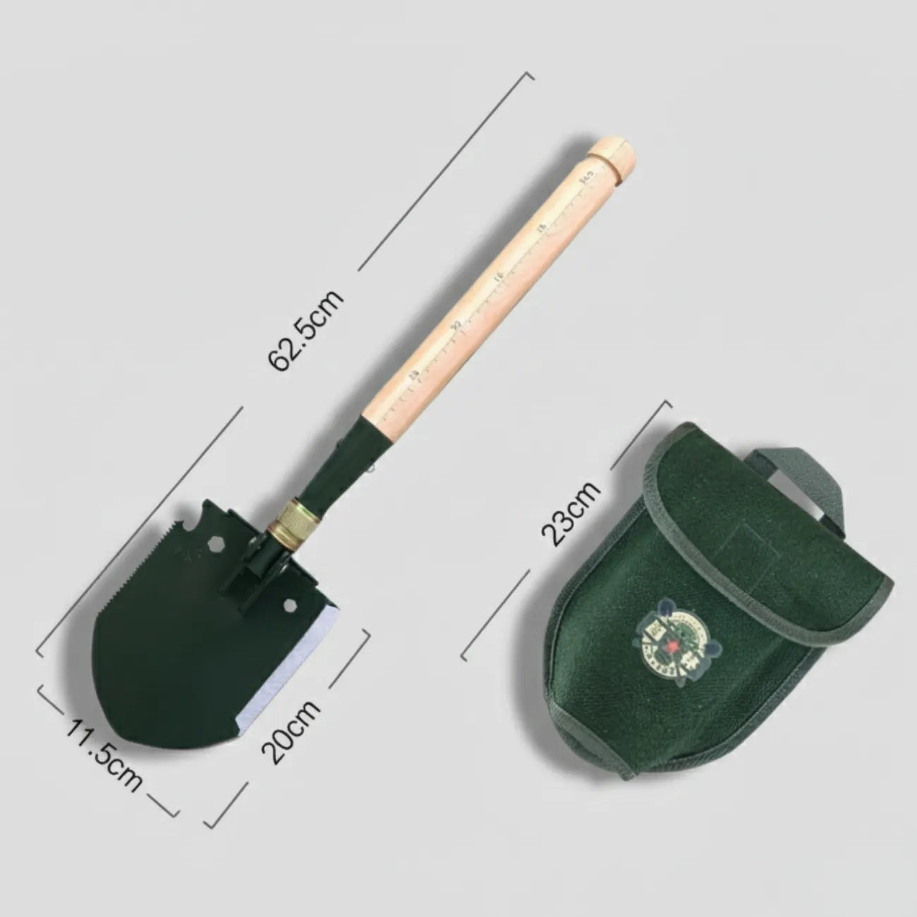 Hiking Folding Shovel with Wooden Handle | TrekWard