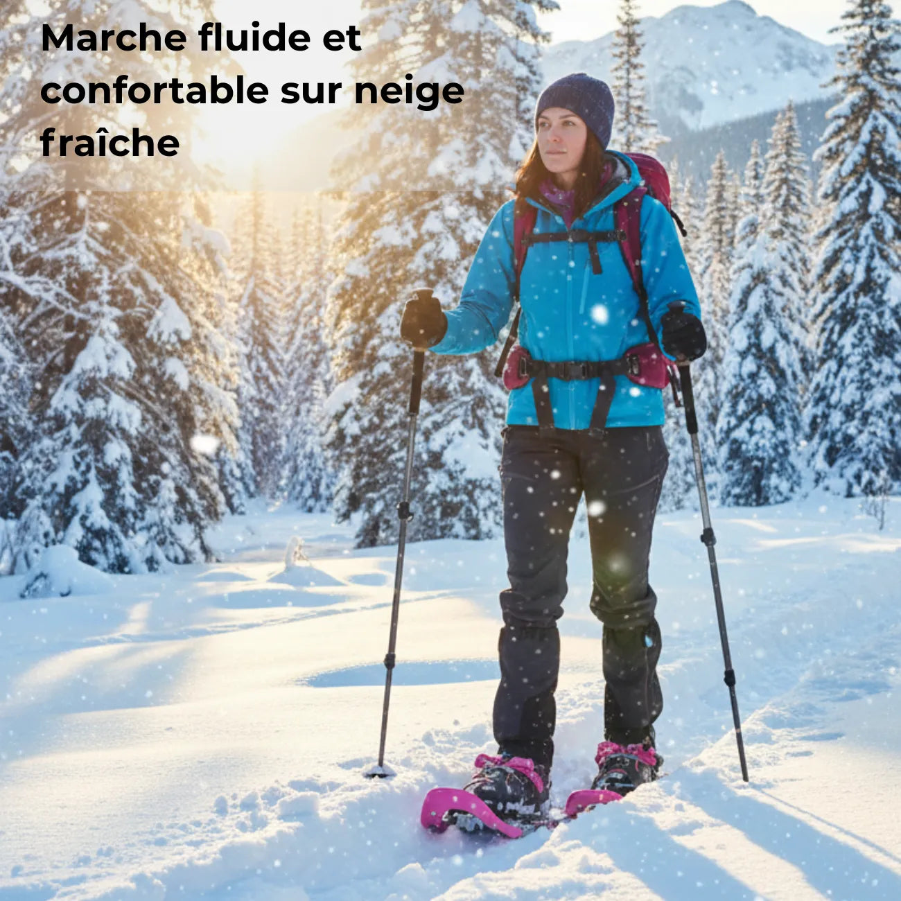 Pink Snowshoes with Heel Lift | TrekWard