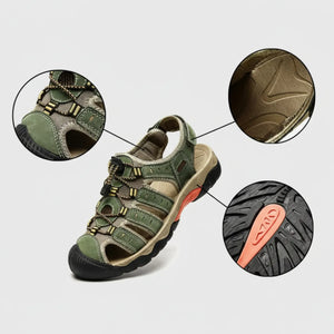 Leather Hiking Sandals with Grip Sole | TrekWard