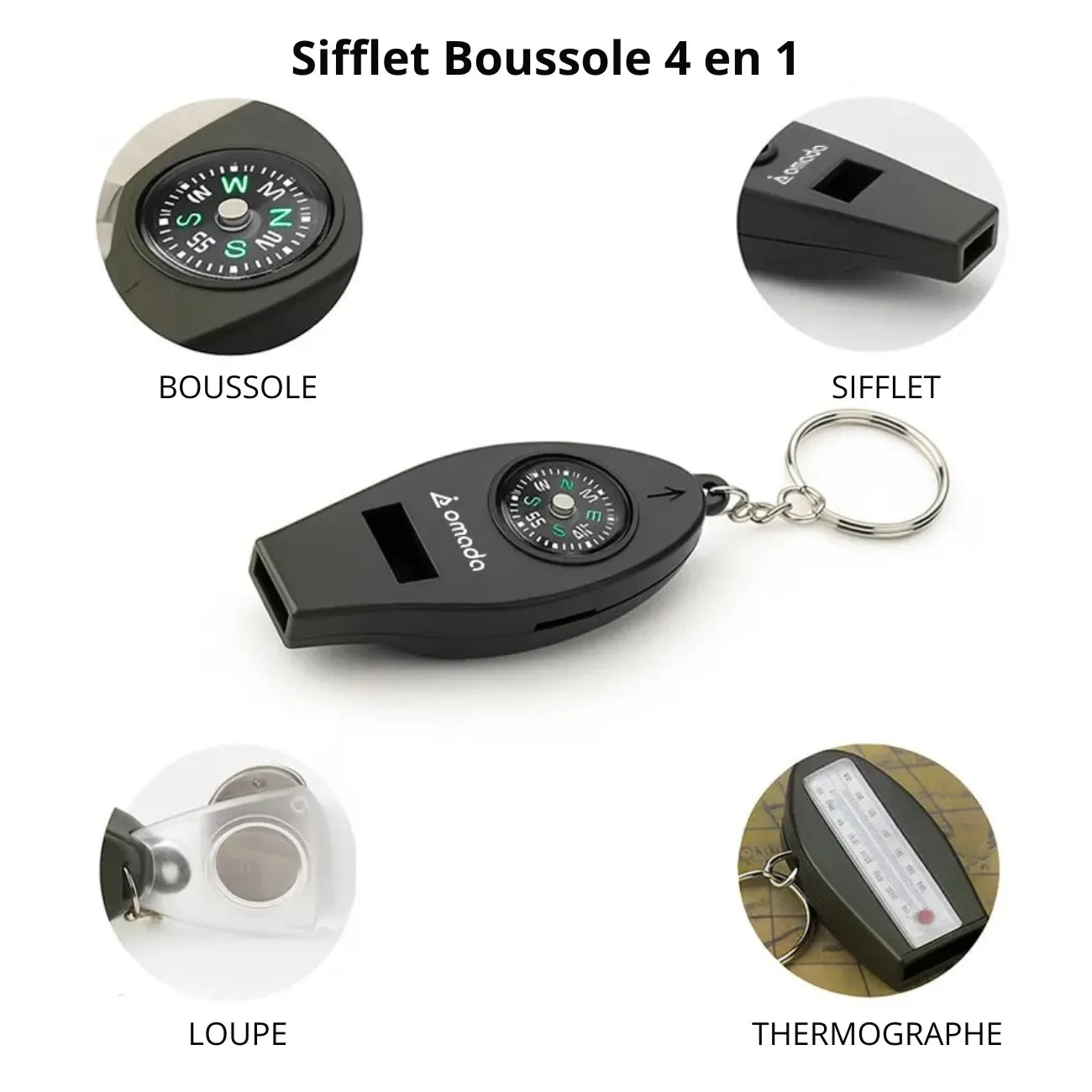 Whistle with Compass 4 in 1 | TrekWard