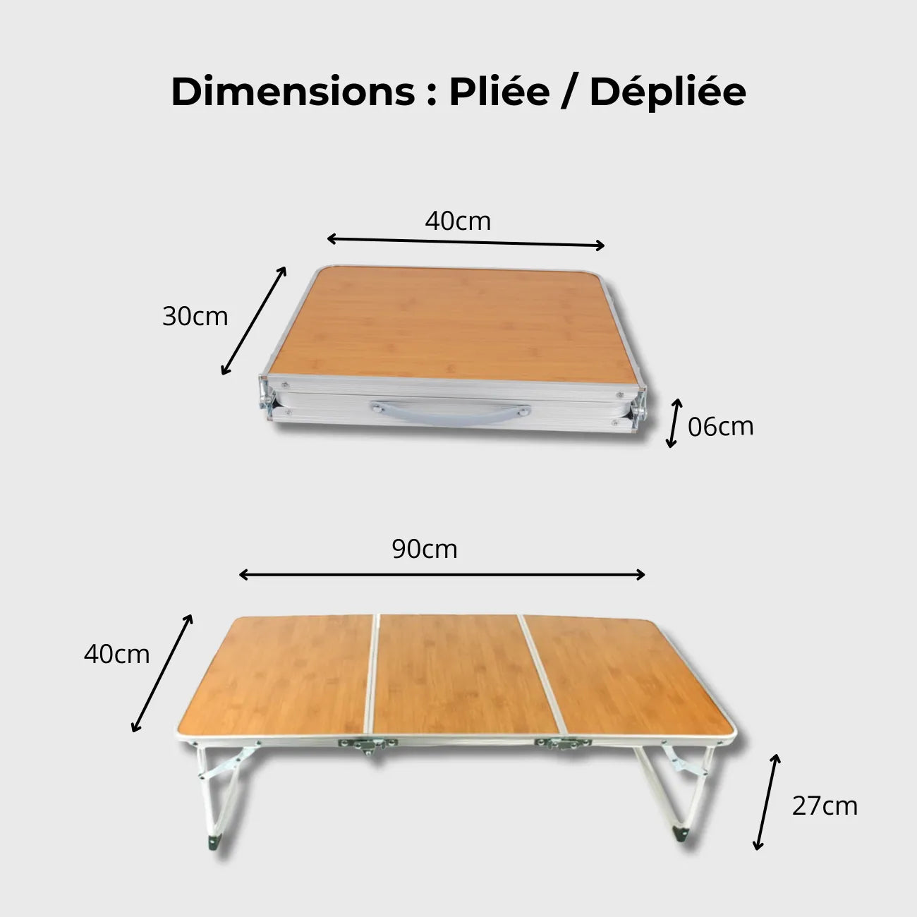 Folding Bamboo Camping Table | TrekWard