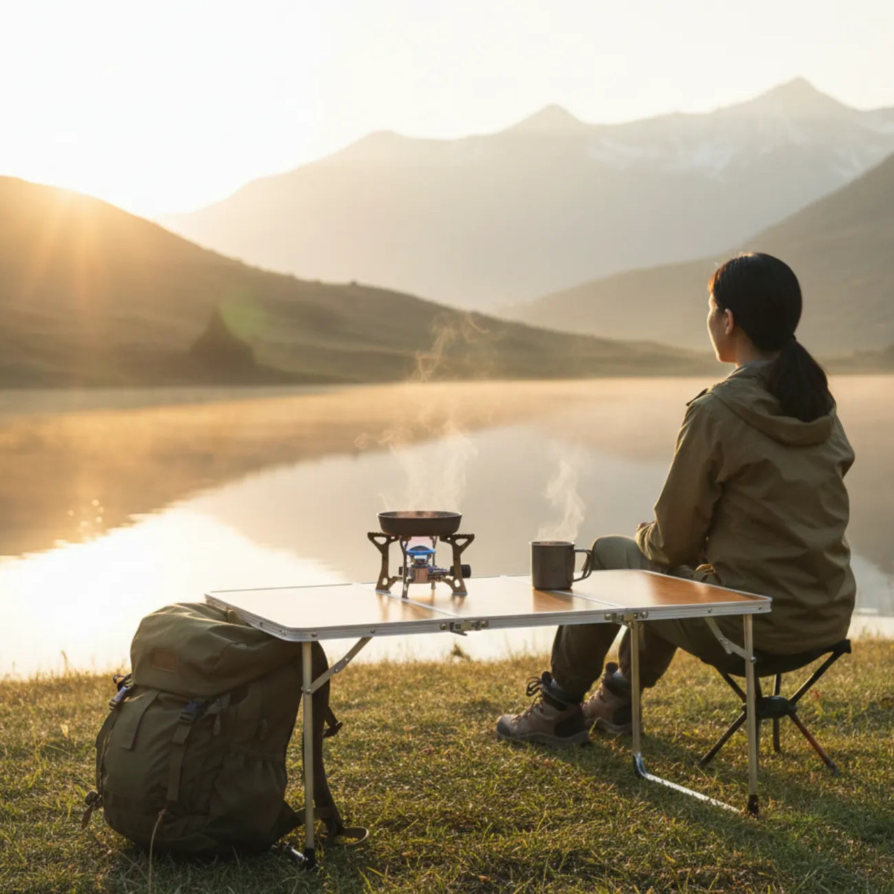 Folding Bamboo Camping Table | TrekWard