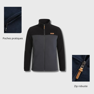 Men's Fleece Jacket Patchwork | TrekWard