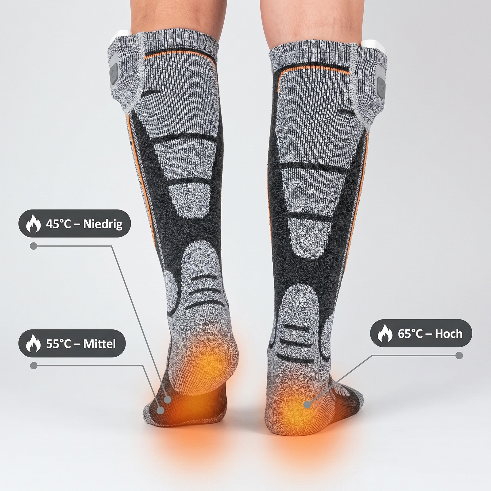 Long Heated Hiking Socks with Battery | TrekWard