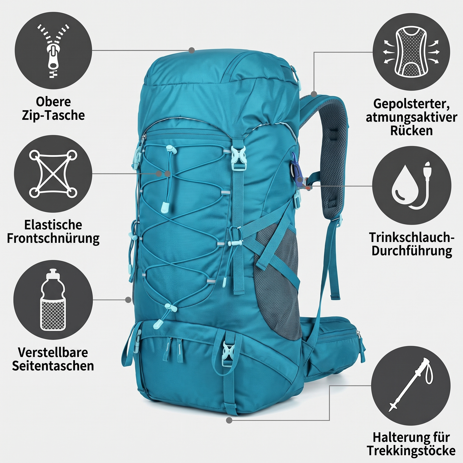 Trekking Backpack 50L Outdoor | TrekWard