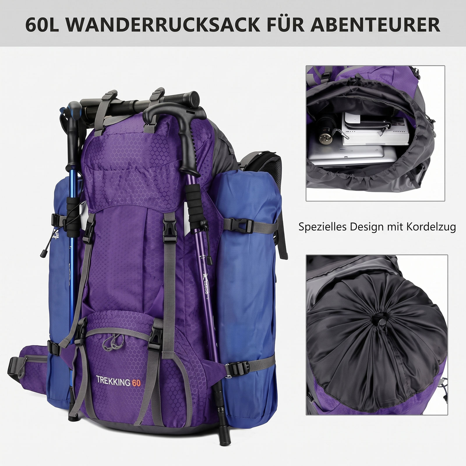 Waterproof Mountain Backpack 60L | TrekWard