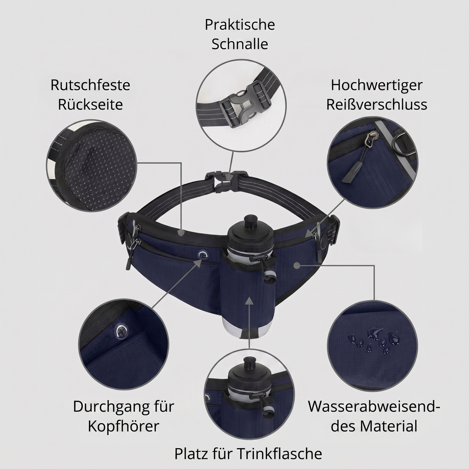Trail Hydration Belt with 3 Pockets | TrekWard