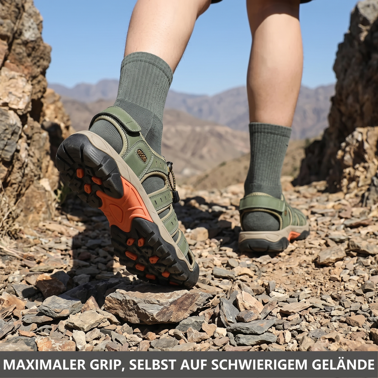 Leather Hiking Sandals with Grip Sole | TrekWard